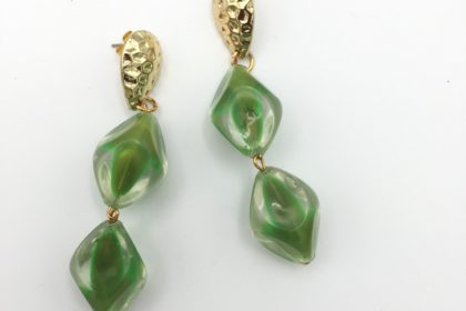 boucles d'oreille verte