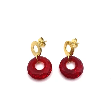 boucles d’oreilles créole rouge