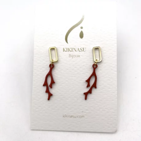 Boucles d’oreilles corail rouge émaillé_02