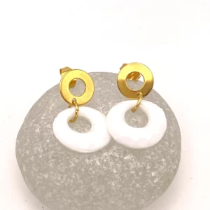 Boucles d'oreilles anneau blanc